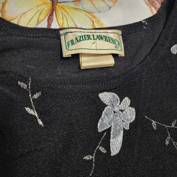 Vintage Womens Frazier Lawrence Y2K Black and Floral Tank Top Size Small - Picture 5 of 8